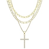 TEN MIRO 18k Gold Plated Plated Chunky Gold Plated Necklace for Women Sweatproof, Non Tarnish Chunky Statement Chain Necklaces Thick Gold Plated Paperclip Link Chain Necklace Stacks Toggle Clasp Necklaces