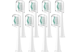 ELFIN Toothbrush Heads for Philips Sonicare Replacement Brush Heads with Protective Cover Soft Dupont Bristles Electric Toothbrush Replacement Heads for Oral Health, 8 Pack