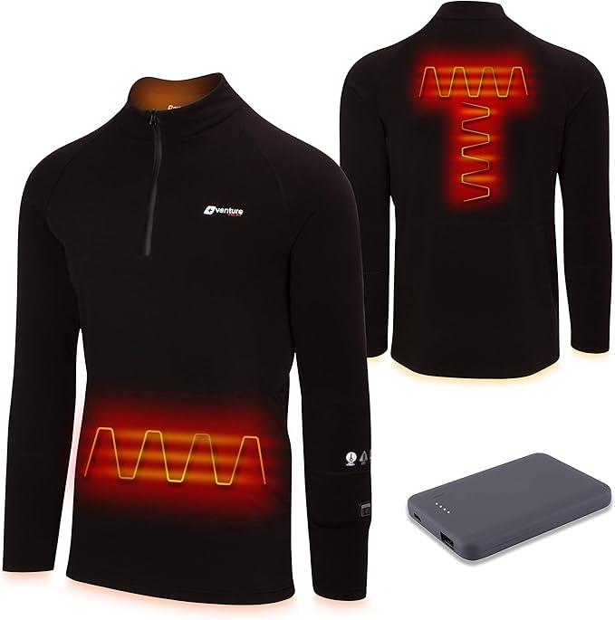 Venture Heat Men's Heated Shirt Thermal Underwear with Battery Pack