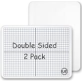Grid Whiteboard 9x12 Graph Board 2 PK Dry Erase Board for Students &amp; Kids | Includes 2 Whiteboards with Blank and Graph Lines, Safe Round Edges Make Them Ideal for Math Practice in School, Home