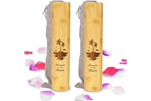 AODIYA Set of 2 Small Bamboo Scattering Urn Tube for Human Ashes, ECO Friendly Bamboo Spreading Cremation Tube Urn for Human Pet Ashes(Ocean Sunset)