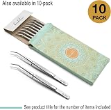 Beaditive 6-inch Sewing Tweezers 3-PC Serrated Bent Tips Stainless Steel view 5