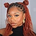 ZRQ 8 Inch Micro Twist Crochet Hair 9 Pcs Bob Crochet Braids Pre looped Mini Passion Twist Mini Senegalese Twist Crochet Hair Pre-looped Hair Red Micro Braids Crochet Hair Extensions Crochet Braids