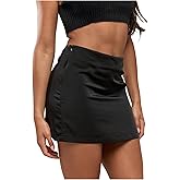 SweatyRocks Women's Satin Mini Skirt Summer High Waisted Bodycon Short Skirts