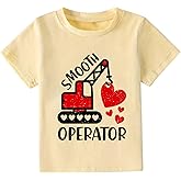 Kids Valentines Shirt Boys Girls Valentine Love Heart Graphic Tees Raglan Toddler Short Sleeve T-Shirt Tops 2-7 Years