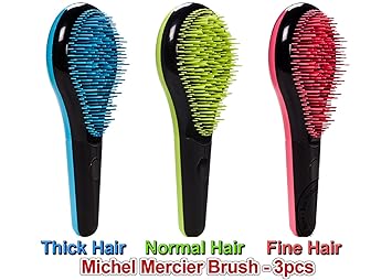3 Pcs Michel Mercier Professional Detangling Hair Brushes For 3