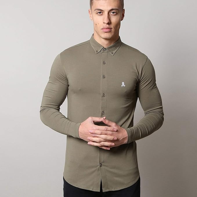 muscle fit button down shirts
