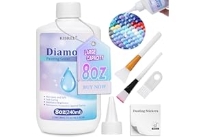 KISREL 240ml Diamond Painting Sealer, 8oz Quick-Dry Diamond Art Sealer with Applicator, Non-Toxic 5D Diamond Art Glue Permanent Adhesive, Puzzle Glue for Glossy Finish