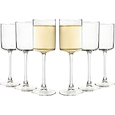 HAKEEMI Wine Glass Set of 6-10 oz Cylinder Wine Glasses, Sparkling Wine Glasses for Birthday, Party, Wedding