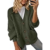 Dokotoo Women's 2026 Fashion Casual Open Front Long Sleeve Chunky Knit Cardigans Sweaters Outerwear Coats