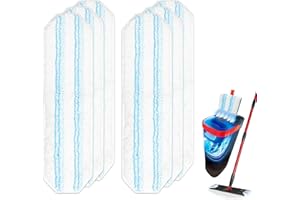 6 Pack Microfiber Mop Pads Compatible with O-Cedar/Vileda H2prO Flat Mop System, Washable & Reusable Mop Head Refills, Replac