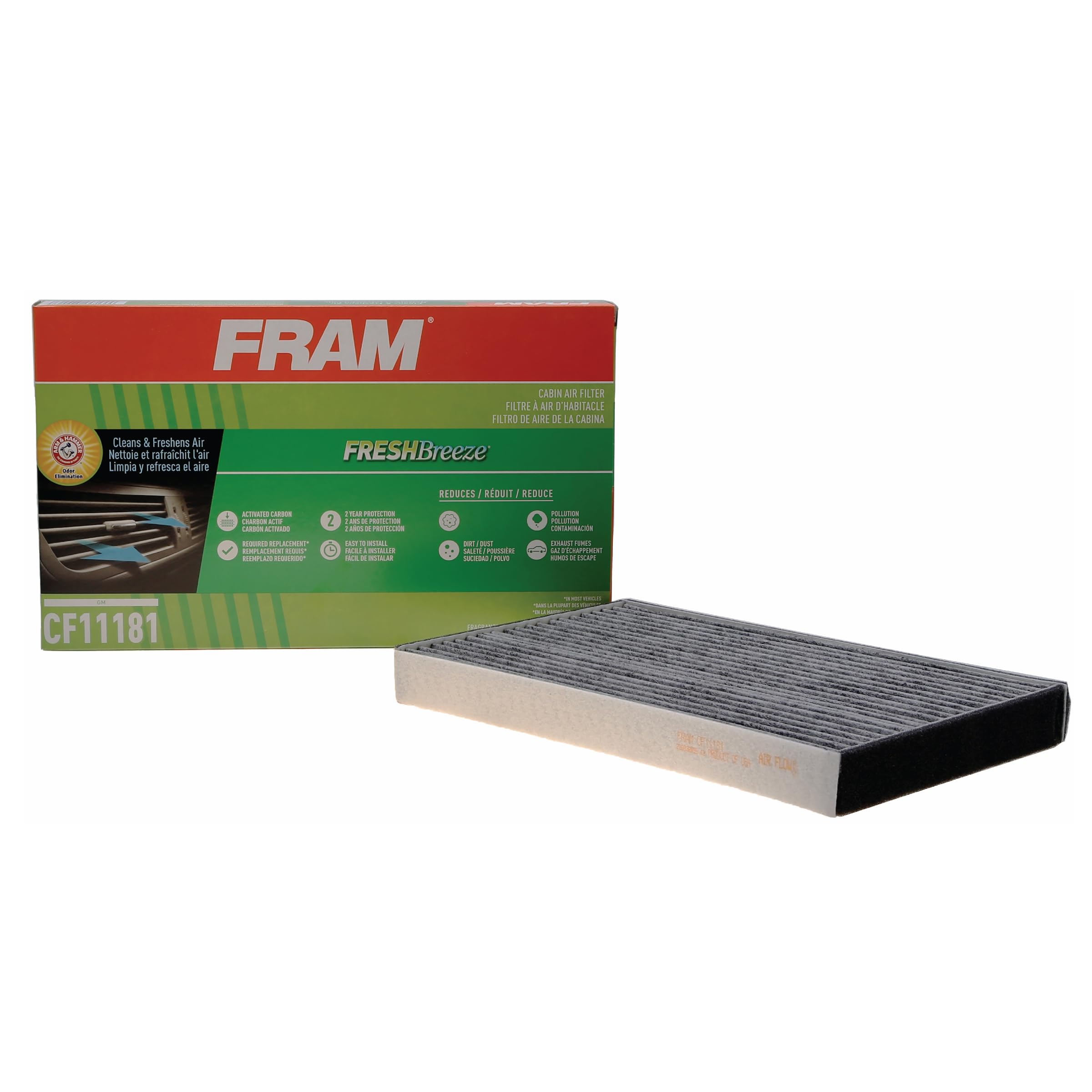 Photo 1 of FRAM Fresh Breeze Cabin Air Filter with Arm & Hammer Baking Soda, CF11181 for GM Vehicles