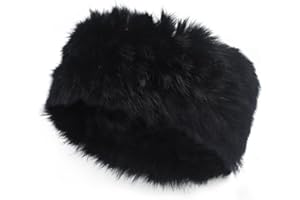 ZLYC Women Rabbit Fur Headband Cold Weather Hair Band Stretchy Winter Earwarmer Earmuffs