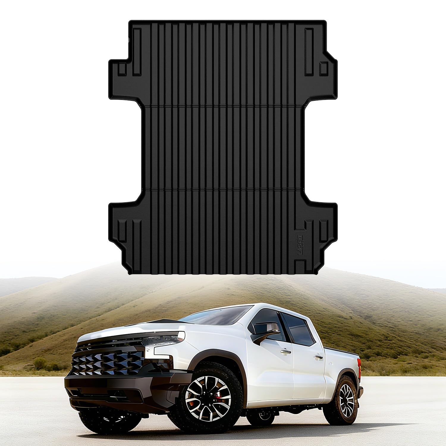 LASFIT Truck Bed Mat 2019-2026 for Chevrolet Chevy Silverado 1500 | GMC Sierra 1500 (Only Fit 6.6FT Bed), Bed Liner for Chevy Silverado GMC Sierra 1500, Not Fit Optional CarbonPro Bed Image