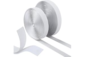 GWHOLE 3/4 inch*32 ft Hook and Loop Self Adhesive Tape Roll Fastening Tape, 2 Roll,White