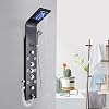 Saeuwtowy-Columna-de-Hidromasaje-Panel-de-Ducha-Negro-LED-Multifuncion-LCD-pantalla-de-temperatura-8-boquillas-de