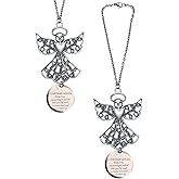 1pcs Christian Car Accessories,Rear View Mirror Hanging Guardian Angel Car Charm,Inspirational Jesus Bible Cars Accessories for Women, Teens, and New Drivers, Perfect Religious Gift