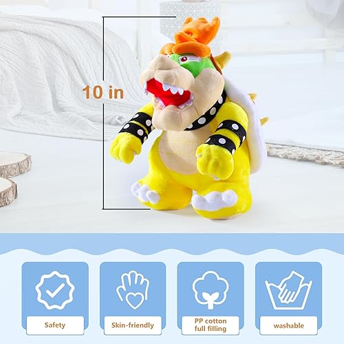 EQUASIS Bowser Plush,Bowser Stuffed Animal Mario All Star