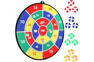 FINENIC Stocking Stuffers for Kids Boys Daughter Son Birthday 29" Large Dart Board for Kids, Double-Sided Kids Dart Board with Sticky Balls, Indoor Sports & Outdoors Fun Party Play Games Toys