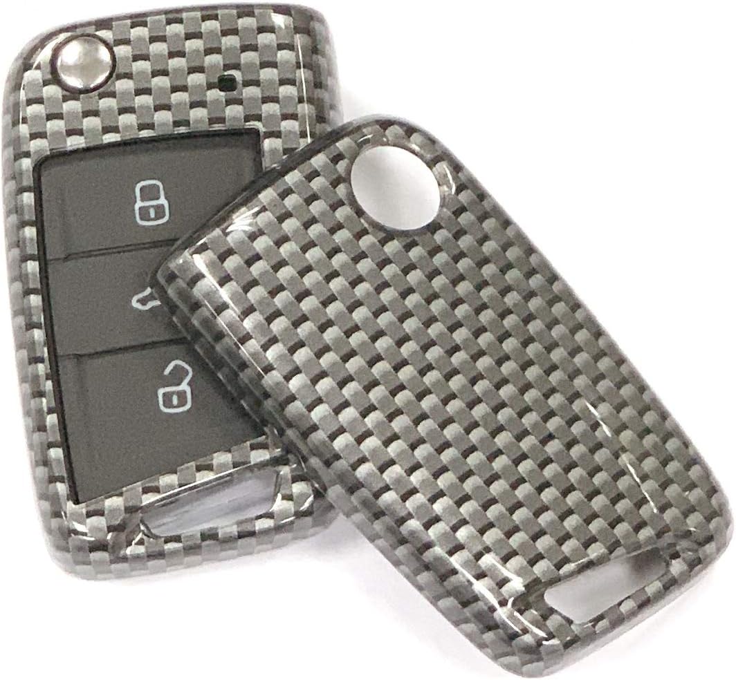 SecondStage Carbon Fiber Car Key Case Shell for VW Tiguan Golf 7/7.5 Lamando Teramont Sportsvan Touran L Lavida Flip - Image 3