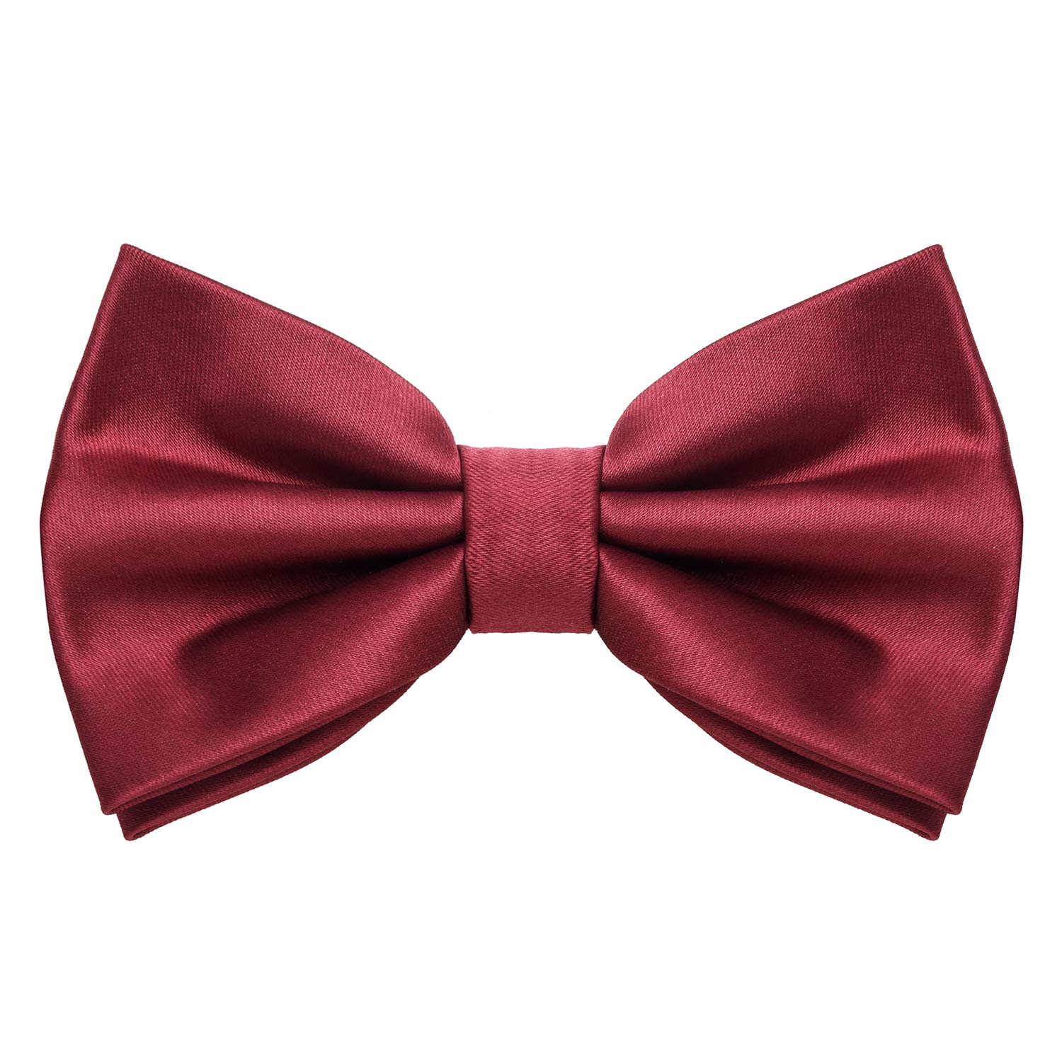 MASADA bow tie dark-red - men's accessory in silk-look, continuously adjustable, handmade with hook closure - 12 x 6 cm
