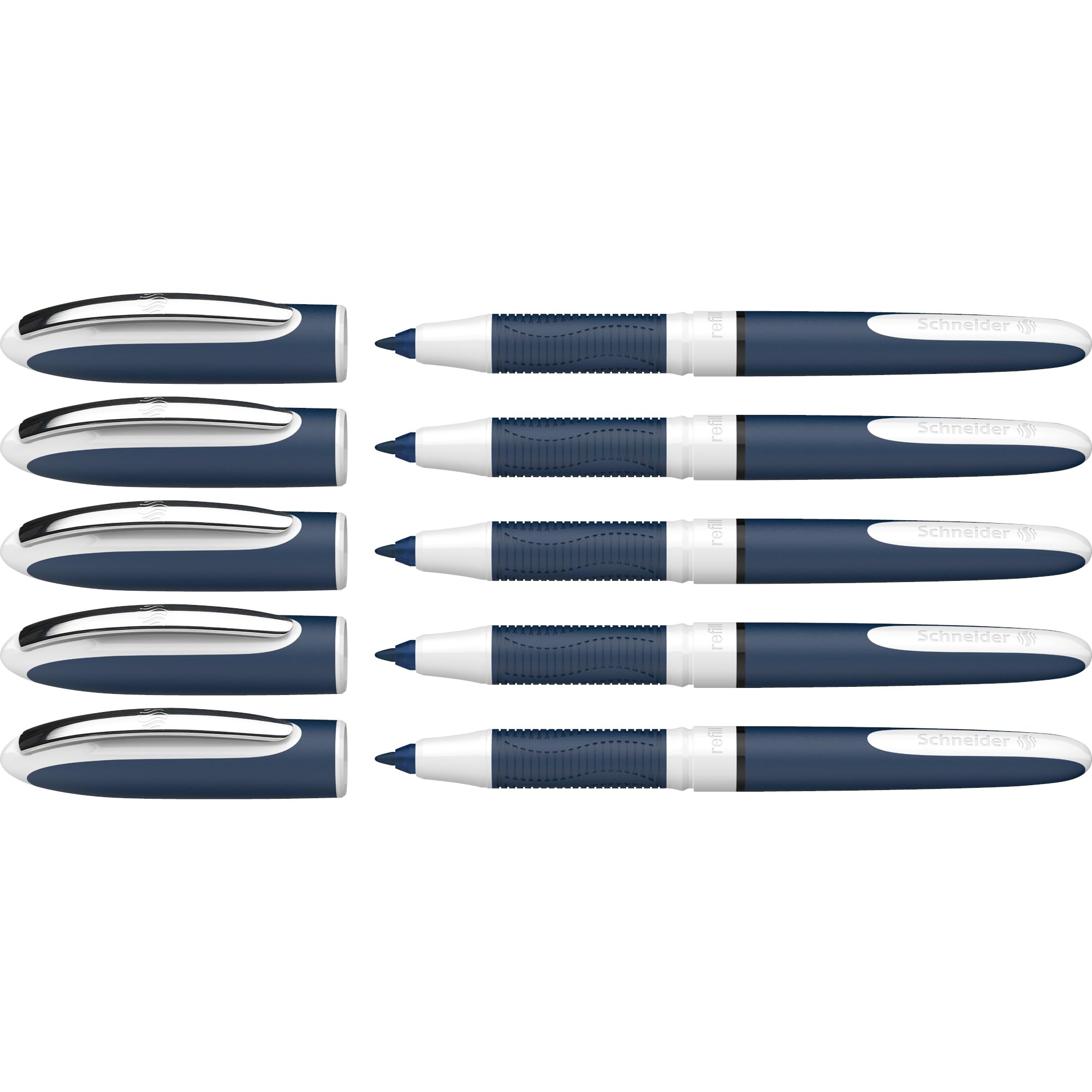 Schneider One Change Rollerball Pen - Black - 0.6mm Line - Right & Left Handed - Pack of 5