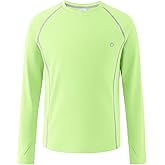 PATPAT Kids Long Sleeve T-Shirt, Quick-Dry UPF 100+ Rash Guard Tee with Thumb-Hole & Reflective Strip for Boy Girl Youth