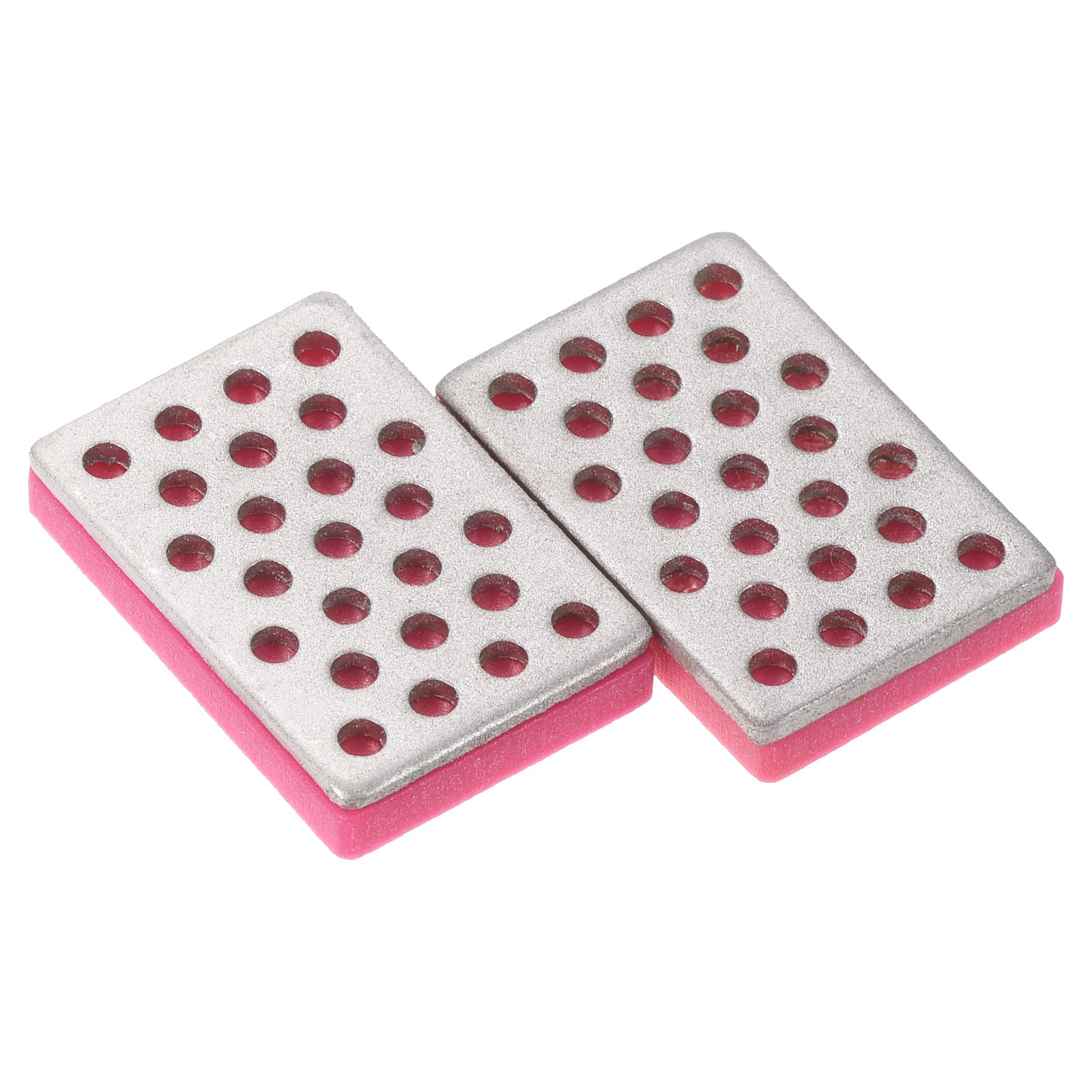 PATIKIL 1.2"x0.8" 500 Grit Fine Ski Snowboard Diamond Stone, 2 Pack Ski Edge Sharpener Diamond Edge Files Snowboard Whetstone, Fuchsia
