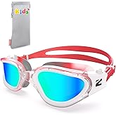 ZIONOR Kids Swim Goggles, G1MINI MIX Vibrant Colorblock Polarized No Leaking Anti Fog Kids Goggles(3-14)