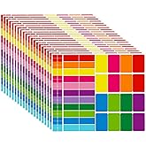 Tallew 10 Color Color Coding Labels Rectangle Colored Stickers Assorted Removable Stickers for Classrooms Offices Labeling Marking(Multicolor,0.5" X 0.75"、0.98" X 2.64"、2" X 3")
