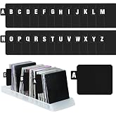 26pcs A-Z Vinyl Record Dividers with Alphabetical Tab Dividers 4.75x6.75&rdquo; | Alphabet Record Organizer for DVD Cd File Albums and Library Book Storage Holder Use Black