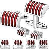 Mens Cufflinks and Tuxedo Studs Set in Gift Box, Easy to Wear, Gifts or Jewelry for Men, Wedding Accessories, Designed by HAWSON.