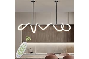 ASDMD 59" Dining Room Light Fixture, 31W LED Dimmable Chandelier with Remote Control, Linear DIY Pendant Lights Kitchen Island, Hanging Light Fixture for Bar (Black, 59 in)