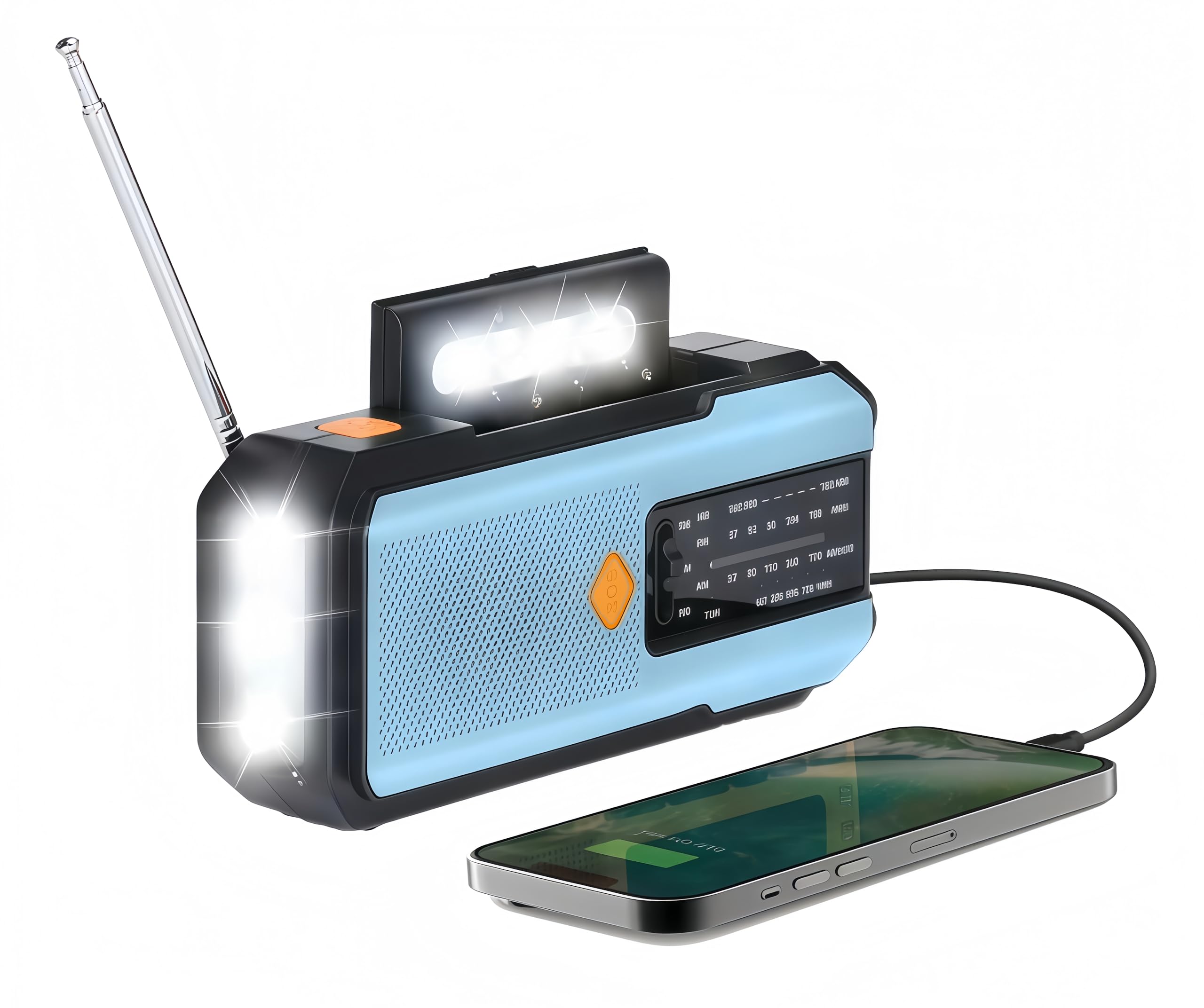 Emergency Weather Radio, Emergency Crank Solar Weather Radio, 18500mWh USB-C Rechargeable Emergency Radio with Hand Crank, AM/FM/NOAA Weather Radio, Emergency Radio with LED Flashlight & Reading Lamp Image