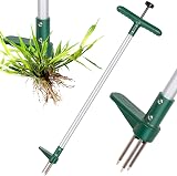 Walensee Stand Up Weeder Tool, 39" Long Handle with 3 Claws view 1