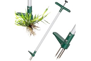 Walensee Weed Puller, Stand Up Weeder Hand Tool, Long Handle Garden Weeding Tool with 3 Claws, Hand Weed Hound Weed Puller for Dandelion, Standup Weed Root Pulling Tool and Picker, Grabber (1 Pack)