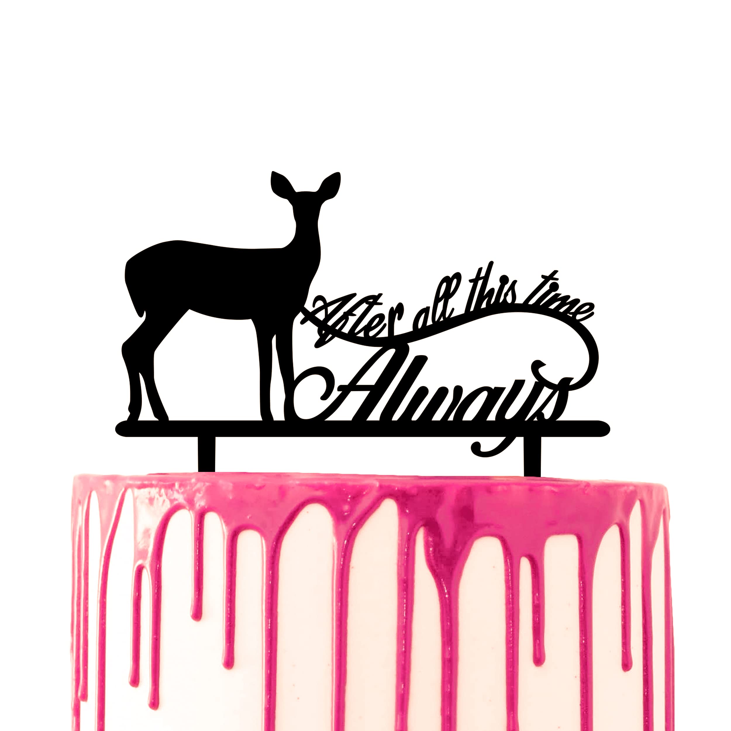 CARISPIBET After all this time always Wedding Cake Topper Fantasy Theme Wizard Marriage Cake Decoration Acrylic Silhouette — image 1