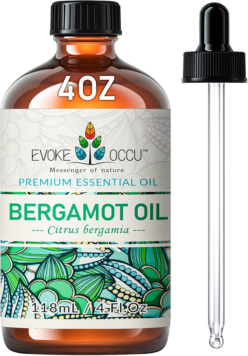 EVOKE OCCU Bergamot Essential Oil 4 Fl oz 118ml for Diffuser DIY Soap Bath