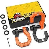 A-BOAR Separate D-Ring Shackles, 2Pack 3/4" Separate D-Ring Shackles 7/8" Pin, 57320lbs Breaking Strength, Heavy Duty Forged Steel, D-Ring Towing Winch Shackle for Recovery, 4x4 Off-Road, BlackOrange