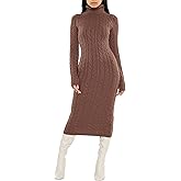 Forever 21 Womens Cable Knit Midi Sweater Dress