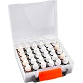 ALCYON Food Coloring Organizer Box for 30 Bottles, White | Clear Lid and Foam Slots Keep Gel Colors Visible and Secure; Handle Supports Kitchen Storage and Cake Decorating, Box Only