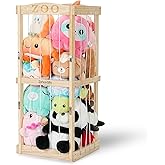 SweetBin Stuffed Animal Storage & Organizer, Wooden Zoo Stuffed Animal Holder Storage Cage with Elastic Band, Extra Large Plush Storage for Playroom Bedroom