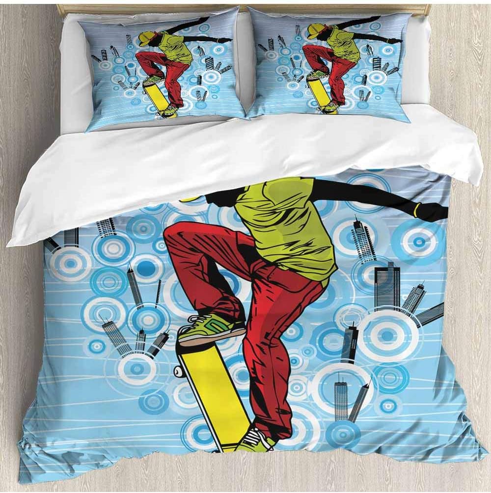 prunushome - Juego de Funda de edredón y 2 Fundas de Almohada, 3 Piezas