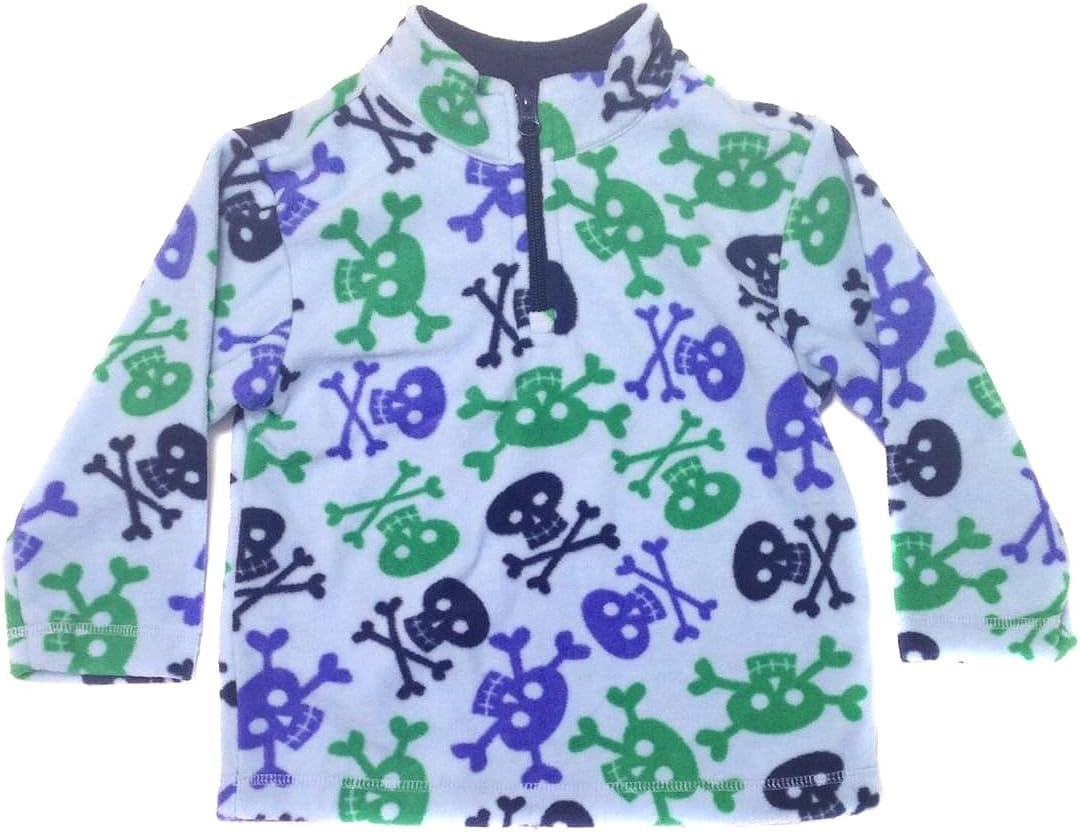 Hanna Andersson Baby Boy Soft Fleece 1/4 Zip Shirt Skull Jacket