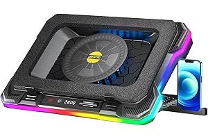Arrow Chill Powerful Turbofan for Gaming Laptop Cooling Pad, RGB Laptop Cooler with Infinitely Variable Speed, Seal Foam for Rapid Cooling Laptop Over 15.6inch