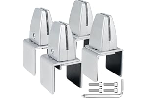 FIRST-ZGEL 4 Packs Sneeze Guard Support, Aluminum Vertical Partition Board Clamp, Acrylic Desk Divider Support Clamp, Desk Shield Privacy Panel Clamps for Clear Shield for Countertop Reception