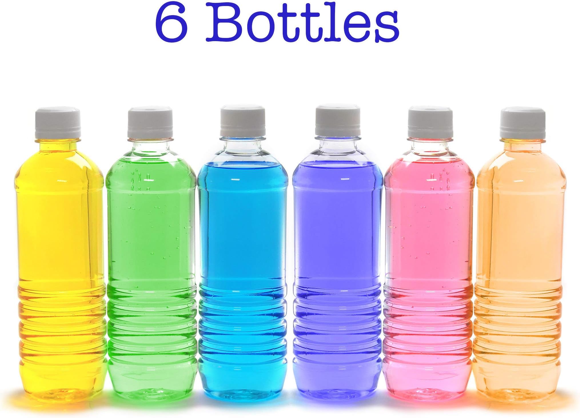 6 pack Clear Empty 10 oz FOOD GRADE BPA-free plastic bottles with Sure-Lock tamper-proof caps lids BULK Set