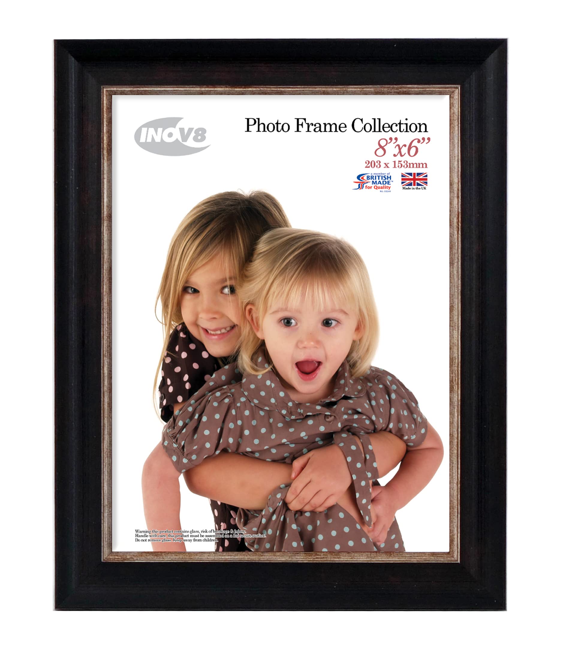 Inov8 Framing PFES-SWBK-86 Photo Frame, Washed Black, 8x6 Inch