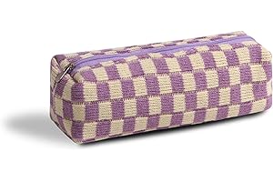 SURBEAV Pencil Case Pen Case Office College School Storage Bag Pouch Holder Box Organizer Makeup Pouch Cosmetic Bag Aesthetic Cute Pencil Case for Girls Boys Kids (Purple)