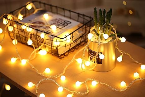 Pride Store™ 20 Balls LED 4 M 20 LED Warm White Waterproof Ball Lights, Starry Fairy Light,Diwali Light, Decoration Light, Home, Hotel Decoration Light on This Diwali (20 Balls Led Strip Light)